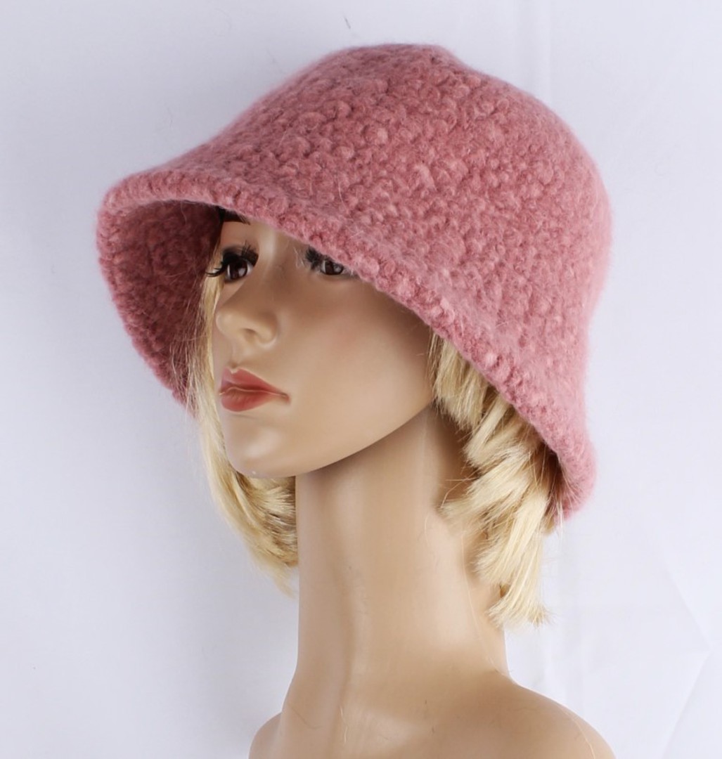 Head Start warm wool boucle hat pink STYLE : HS/5061PNK image 0
